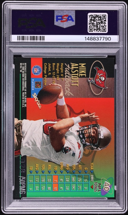 1998 Metal Universe Precious Metal Gems PMG Mike Alstott /50 #40 PSA 7 NRMT - Photo 2