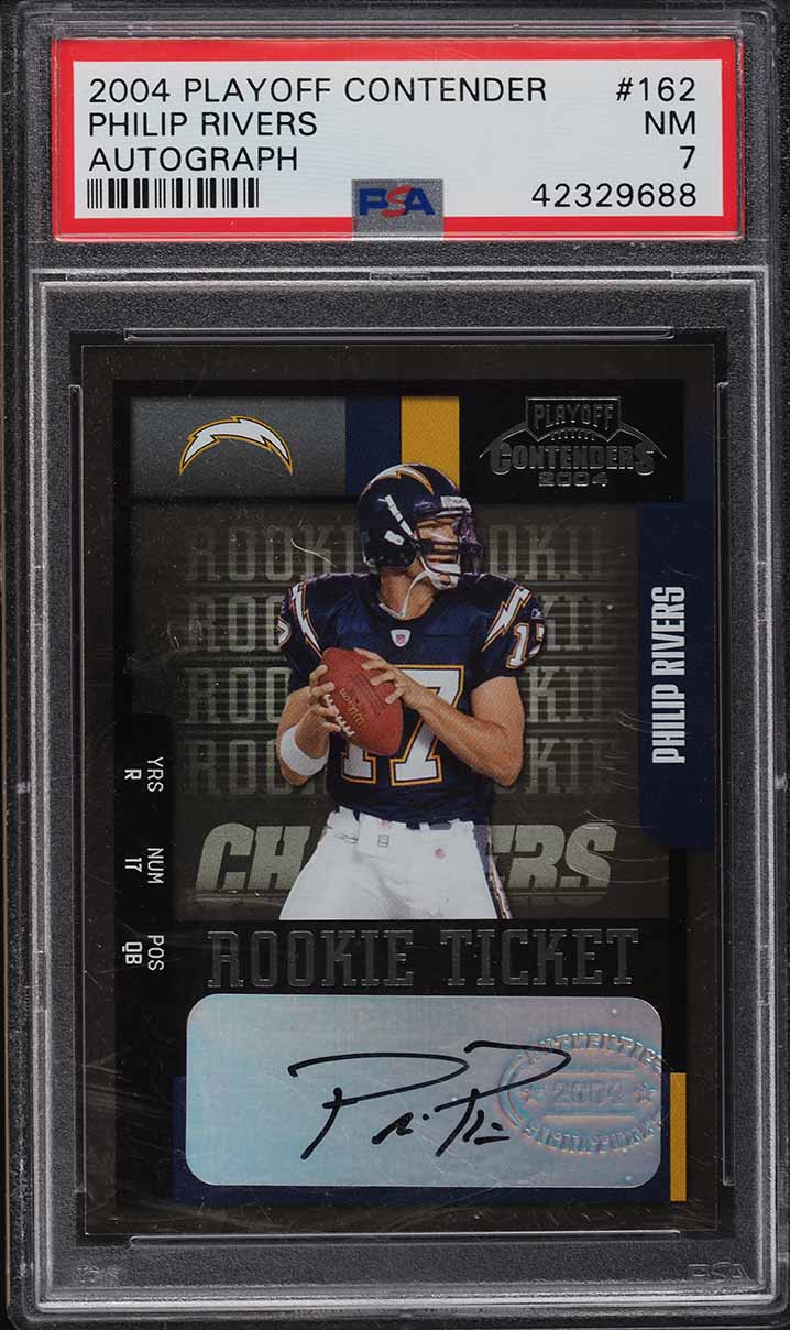 2004 Playoff Contenders Philip Rivers ROOKIE AUTO #162 PSA 7 NRMT