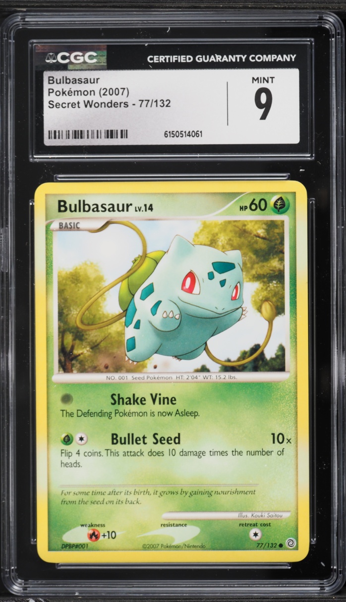 2007 Pokemon Diamond & Pearl Secret Wonders Bulbasaur #77 CGC 9 MINT