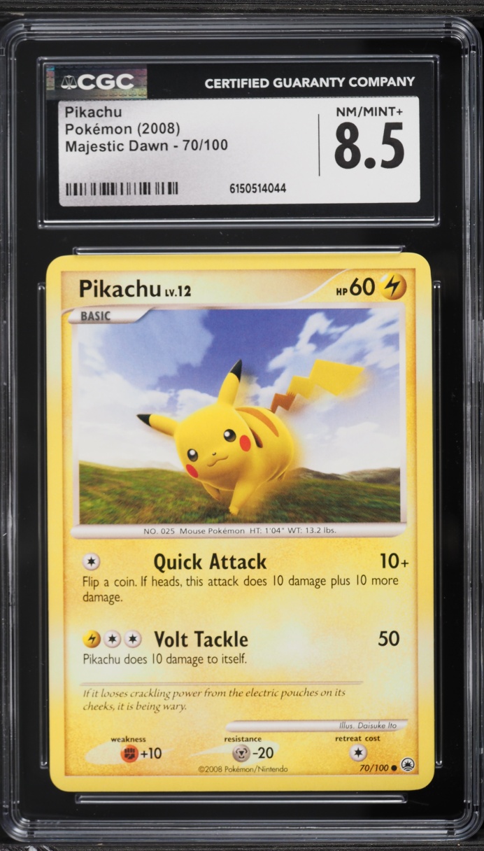 2008 Pokemon Diamond & Pearl Majestic Dawn Pikachu #70 CGC 8.5 NM-MT+