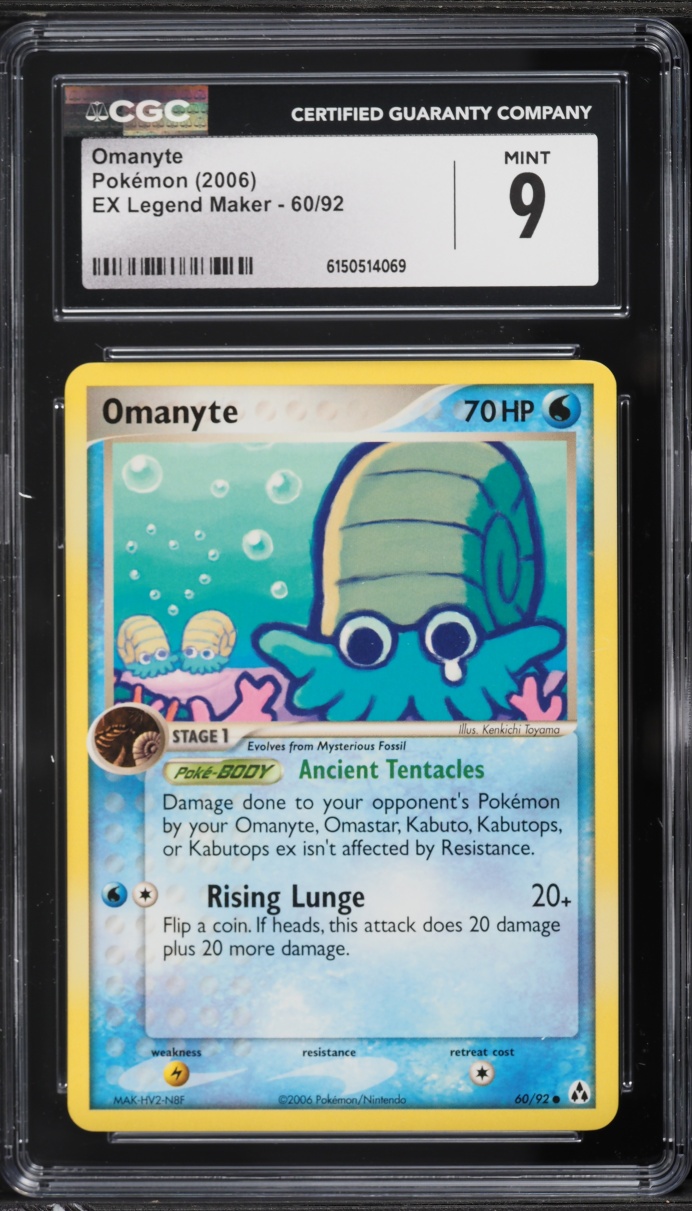 2006 Pokemon EX Legend Maker Omanyte #60 CGC 9 MINT