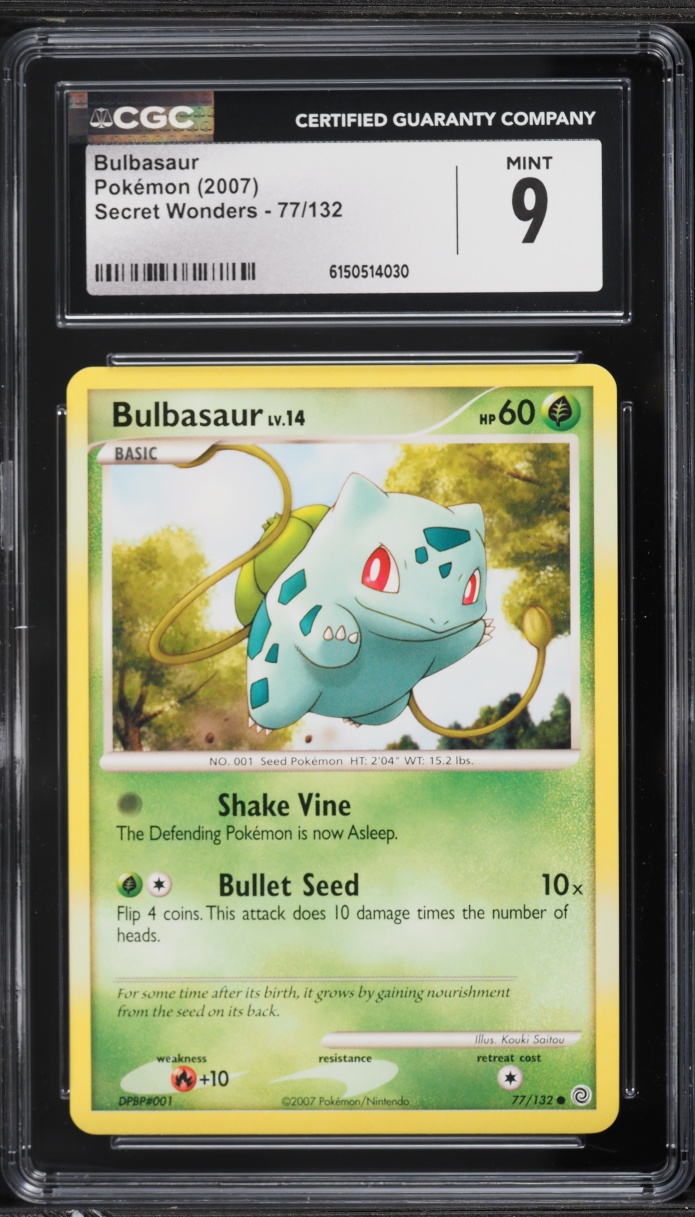 2007 Pokemon Diamond & Pearl Secret Wonders Bulbasaur #77 CGC 9 MINT