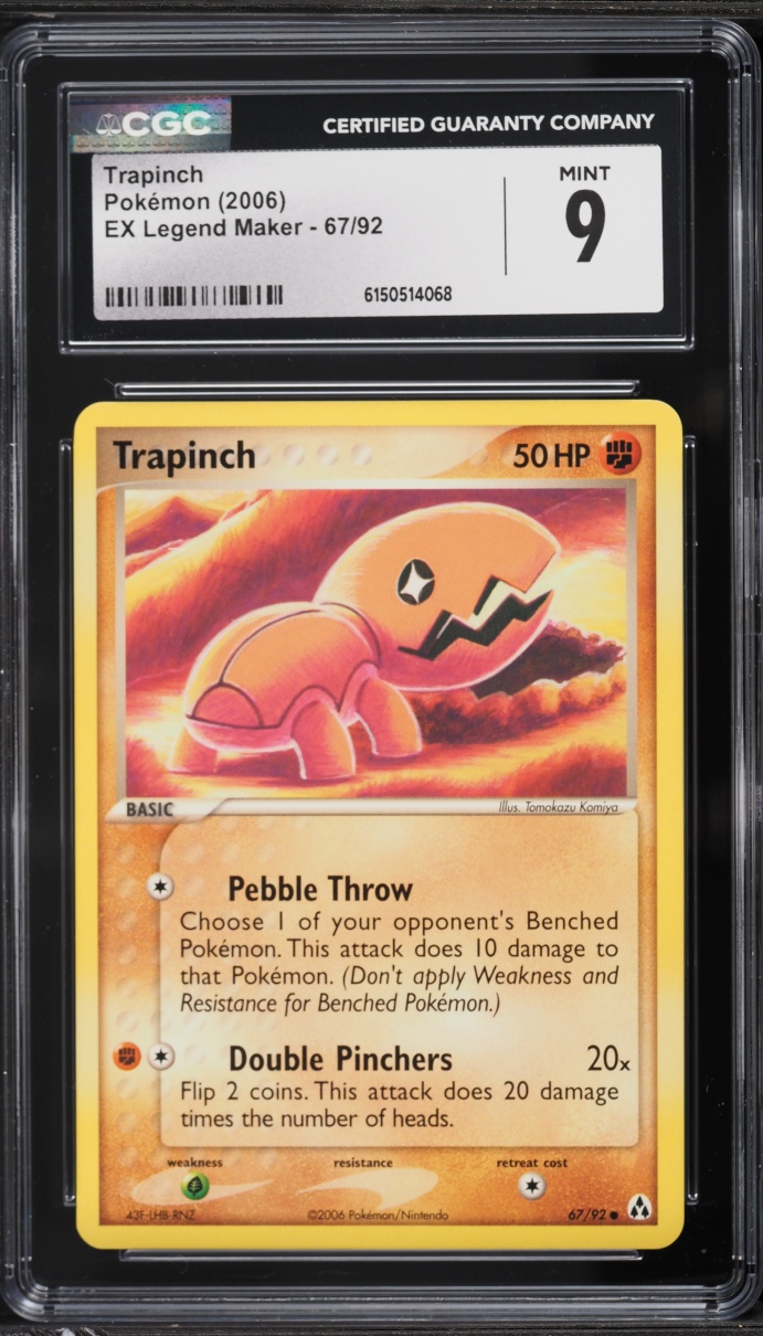 2006 Pokemon EX Legend Maker Trapinch #67 CGC 9 MINT