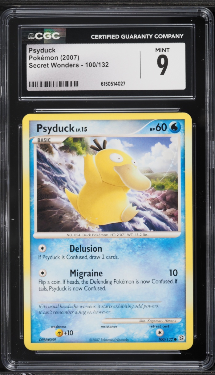 2007 Pokemon Diamond & Pearl Secret Wonders Psyduck #100 CGC 9 MINT
