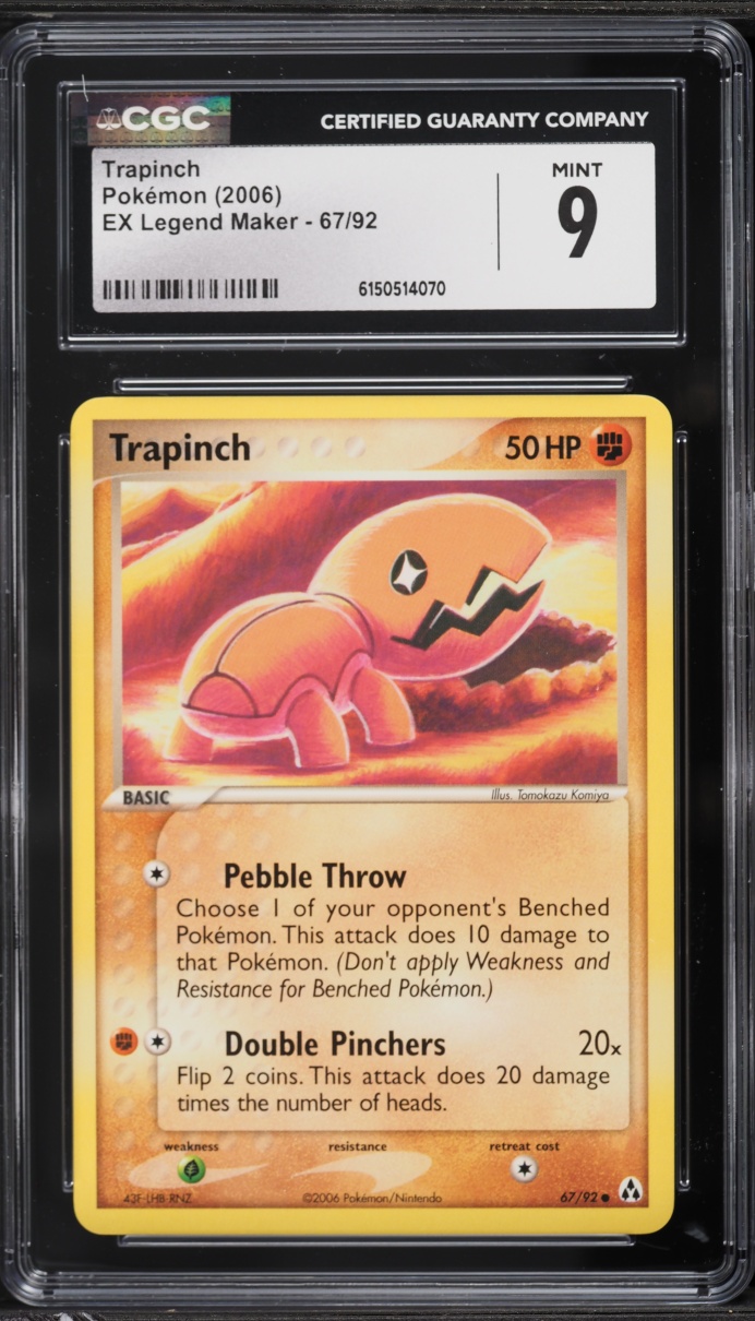 2006 Pokemon EX Legend Maker Trapinch #67 CGC 9 MINT