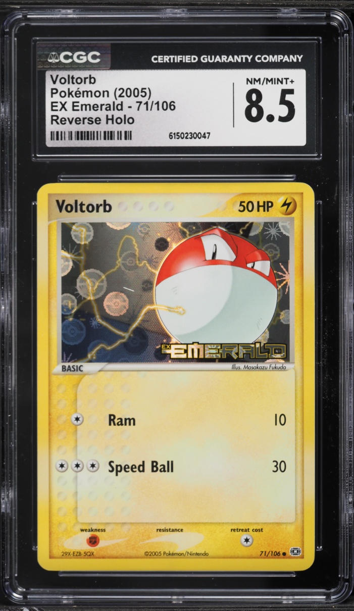 2005 Pokemon EX Emerald Reverse Holo Voltorb #71 CGC 8.5 NM-MT+