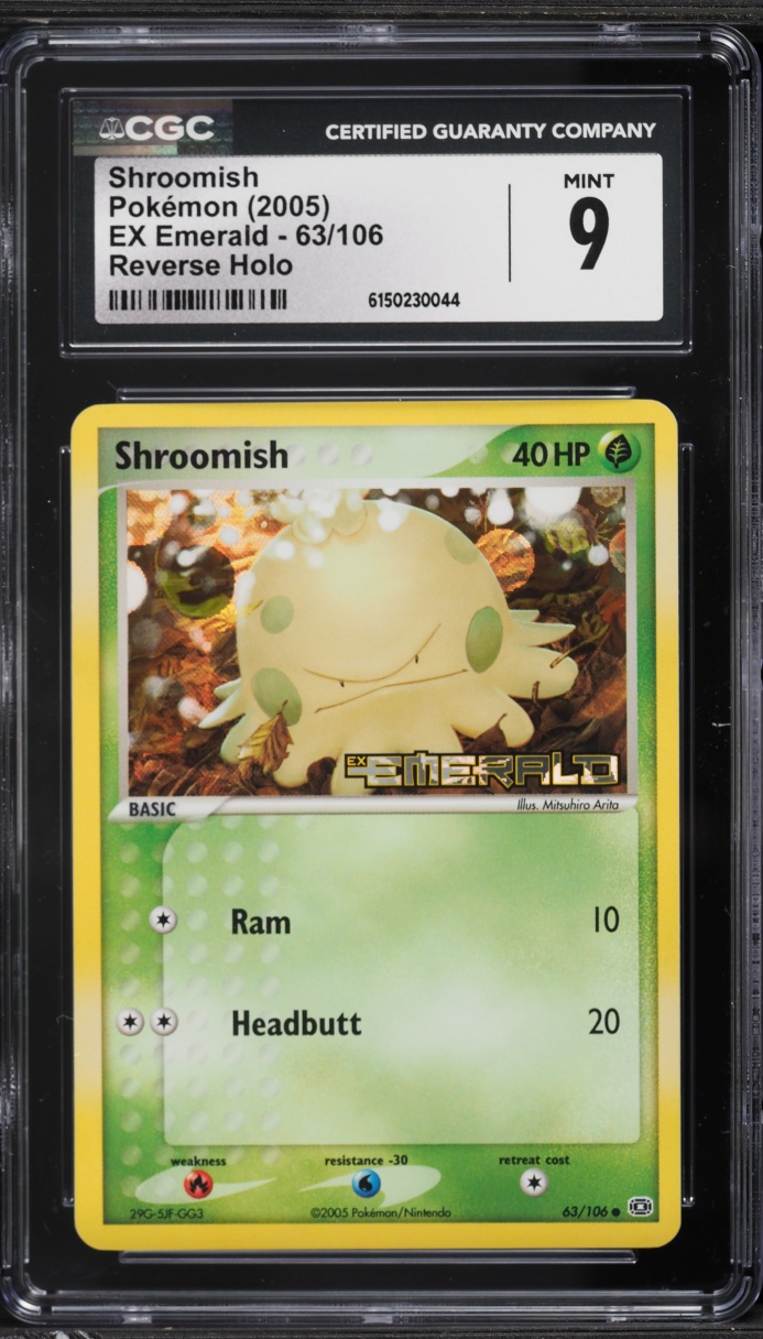 2005 Pokemon EX Emerald Reverse Holo Shroomish #63 CGC 9 MINT
