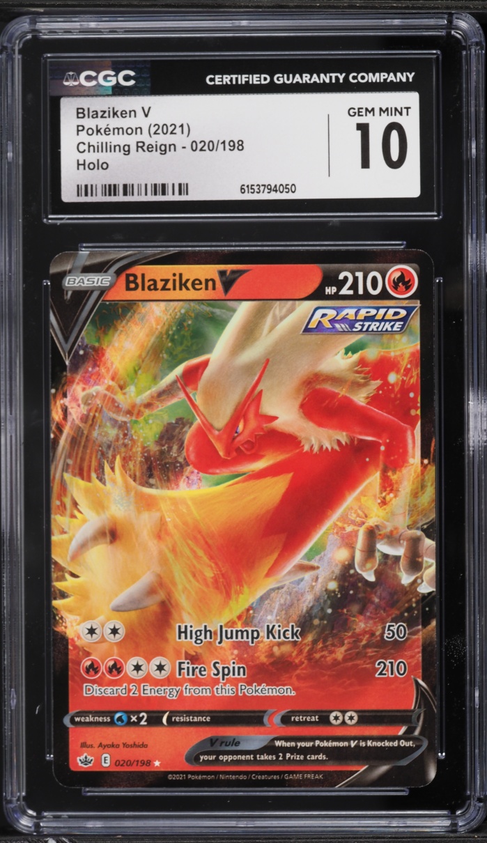 2021 Pokemon Sword & Shield Chilling Reign Blaziken V #20 CGC 10 GEM MINT