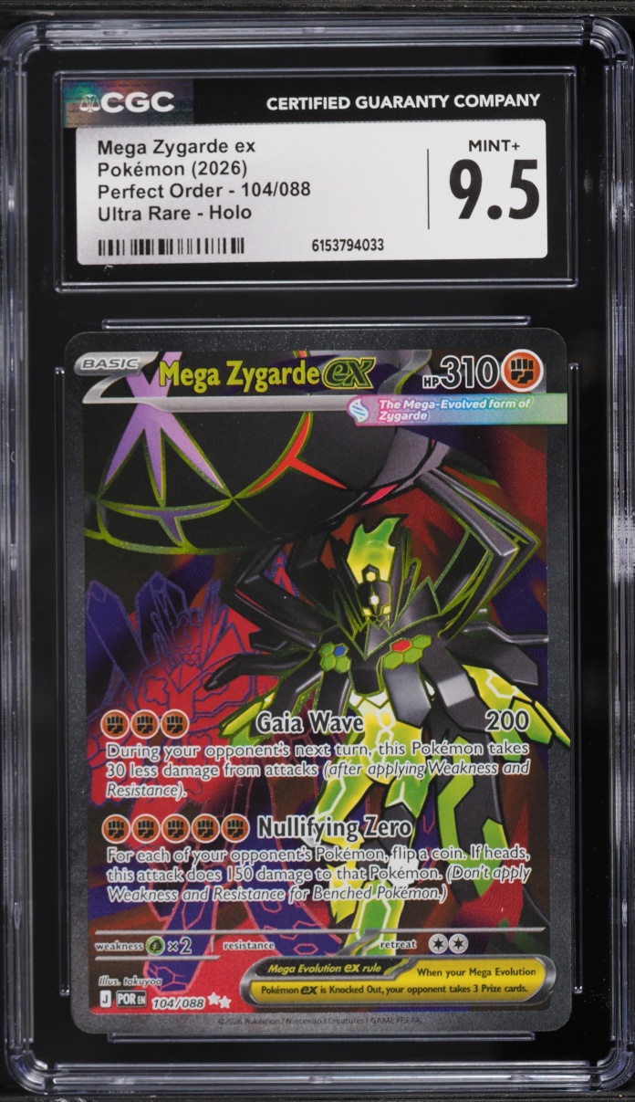 2026 Pokemon Mega Evolution Perfect Order Full Art Mega Zygarde Ex #104 CGC 9.5 MINT+
