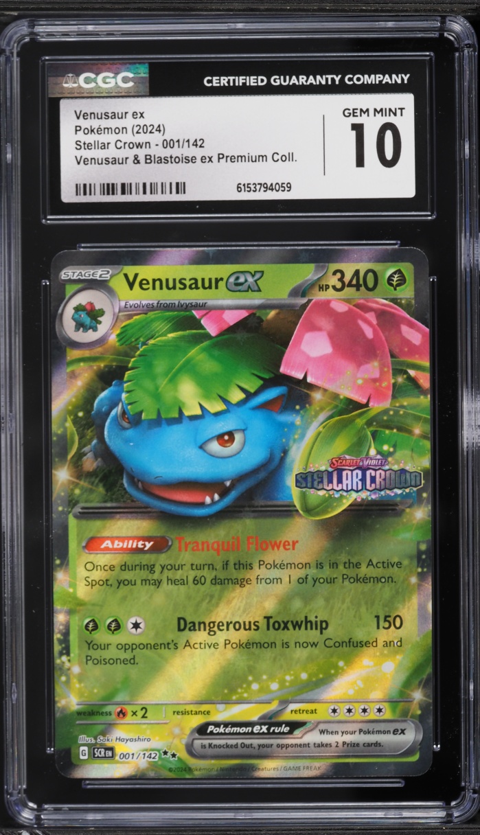 2024 Pokemon SV Stellar Crown Blastoise Ex Premium Collection Holo Venusaur Ex #1 CGC 10 GEM