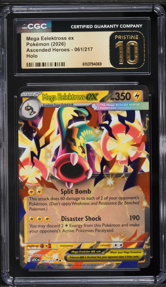 2026 Pokemon Mega Evolution Ascended Heroes Holo Mega Eelektross Ex #061 CGC 10 PRISTINE