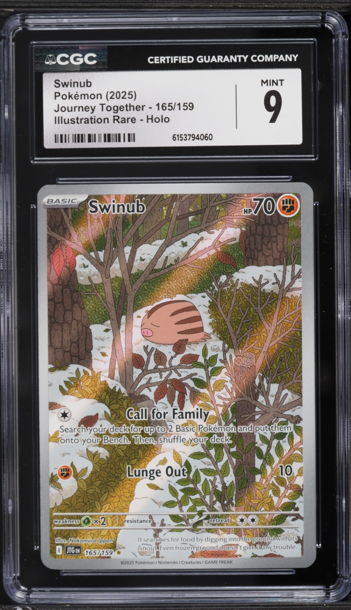 2025 Pokemon Scarlet & Violet Journey Together IR Swinub #165 CGC 9 MINT