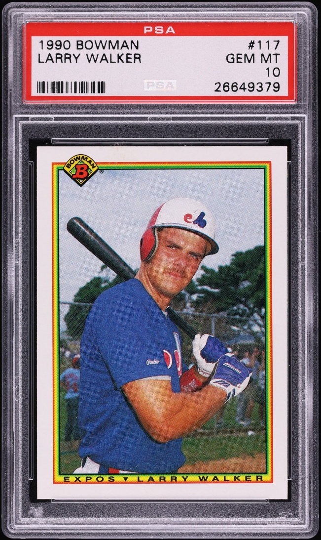 1990 Bowman Larry Walker ROOKIE #117 PSA 10 GEM MINT