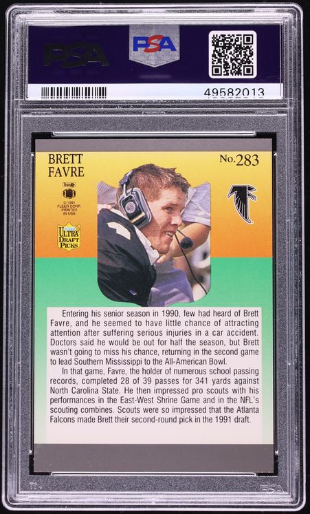 1991 Ultra Football Brett Favre ROOKIE #283 PSA 10 GEM MINT