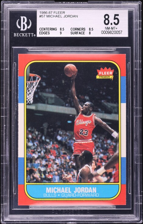1986 Fleer Basketball Michael Jordan ROOKIE #57 PSA 1.5 FR on