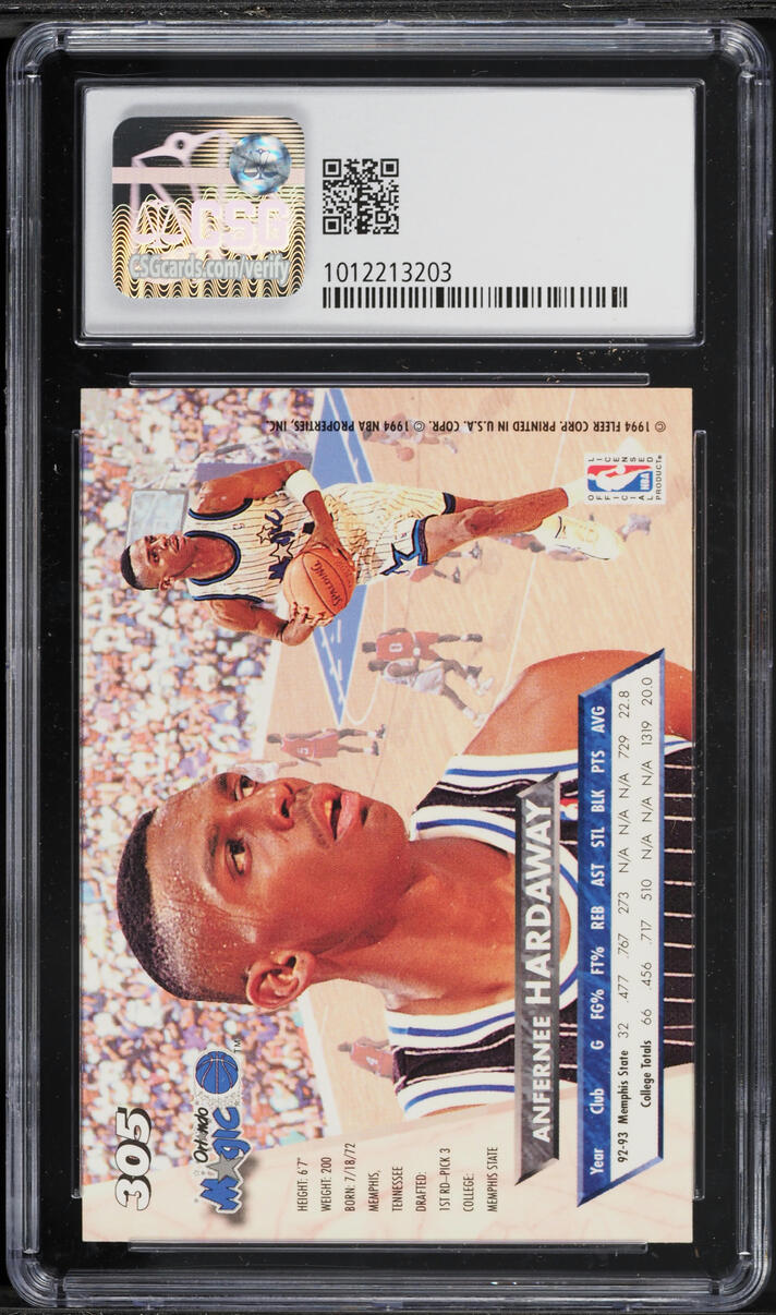 1993 Ultra Basketball Anfernee Hardaway ROOKIE #305 CSG 8.5 NM-MT+