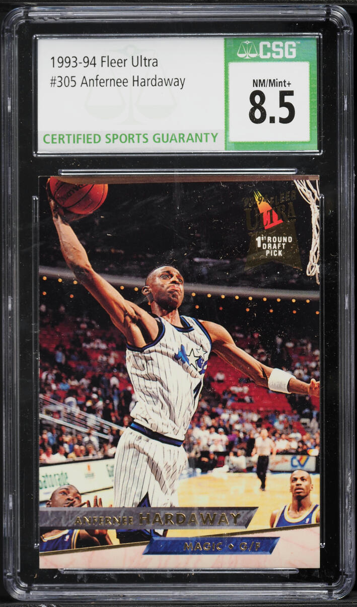 1993 Ultra Basketball Anfernee Hardaway ROOKIE #305 CSG 8.5 NM-MT+