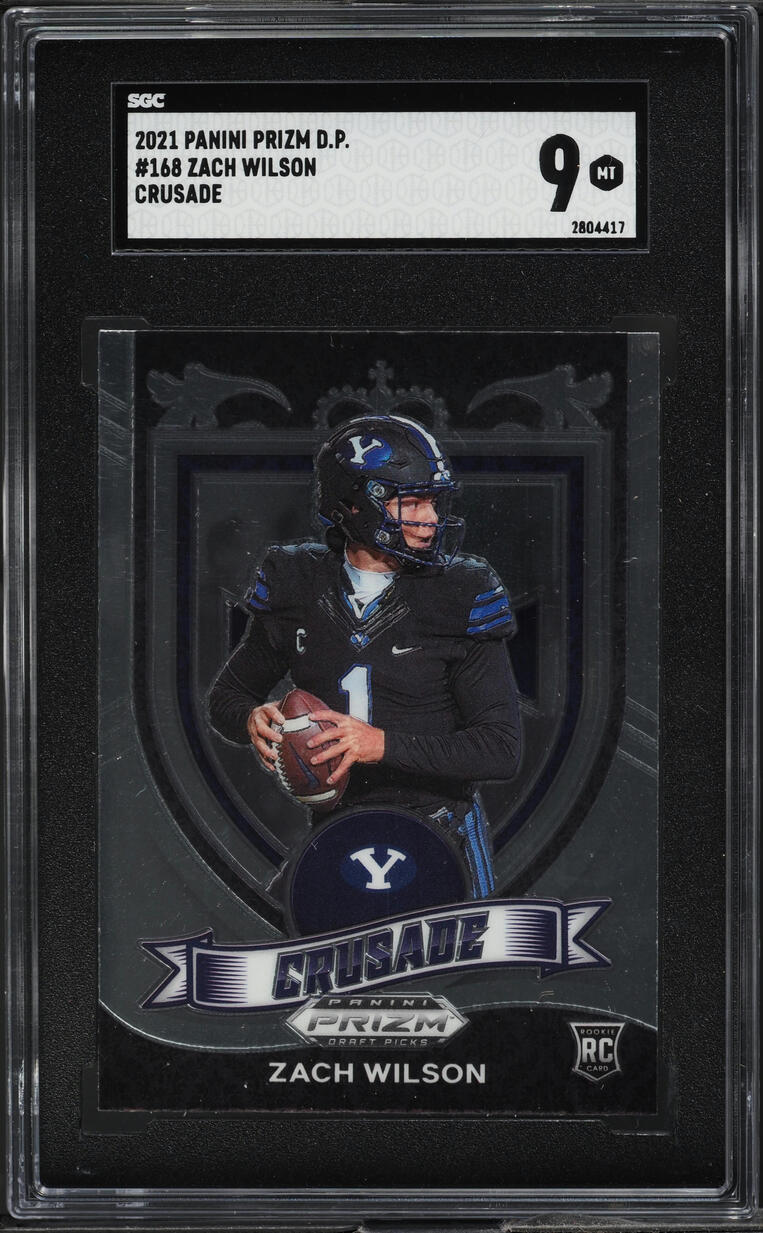 2021 Panini Prizm Draft Picks Zach Wilson ROOKIE #168 SGC 9 MINT