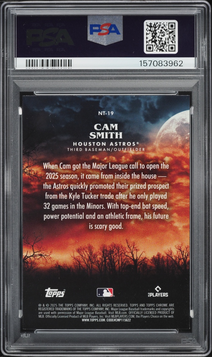 2025 Topps Chrome Update Night Terrors Cam Smith ROOKIE #19 PSA 10 GEM MINT