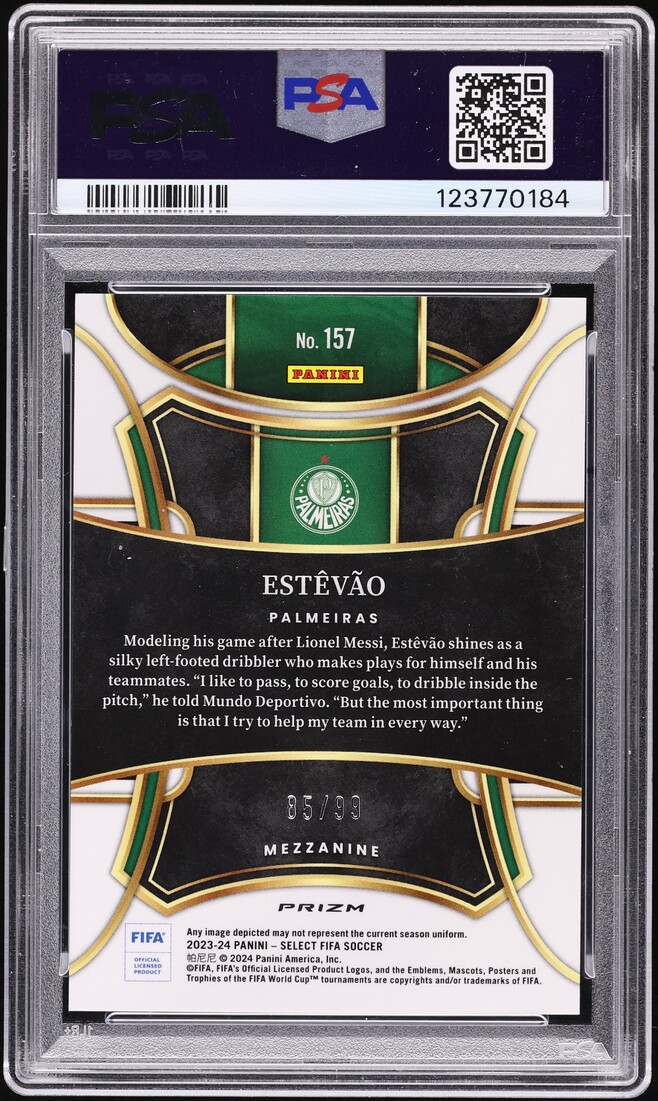 2023 Select Mezzanine FIFA Winter Camo Estevao ROOKIE /99 #157 PSA 10 GEM MINT