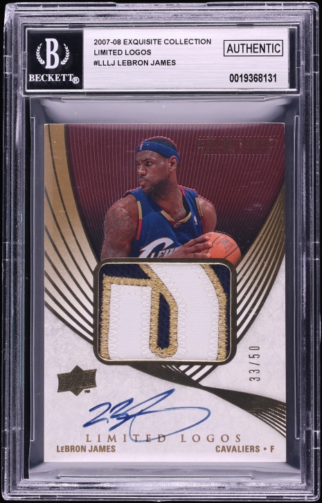2007 Exquisite Collection Limited Logos LeBron James PATCH AUTO /50 #LL-LJ BGS AUTH
