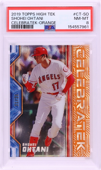 2019 Topps High Tek Celebratek Orange Shohei Ohtani /25 #CT-SO PSA 8 NM-MT