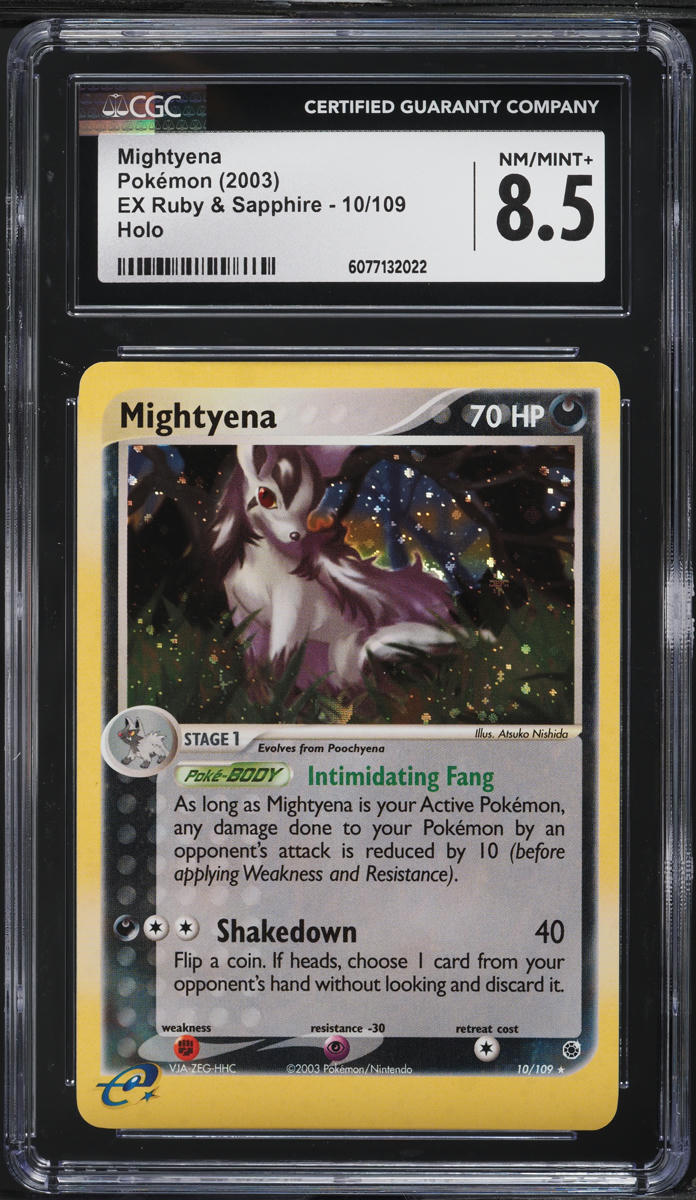 2003 Pokemon EX Ruby & Sapphire Holo Mightyena #10 CGC 8.5 NM-MT+
