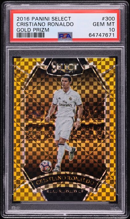 2016 Select Gold Prizm Cristiano Ronaldo /10 #300 PSA 10 GEM MINT