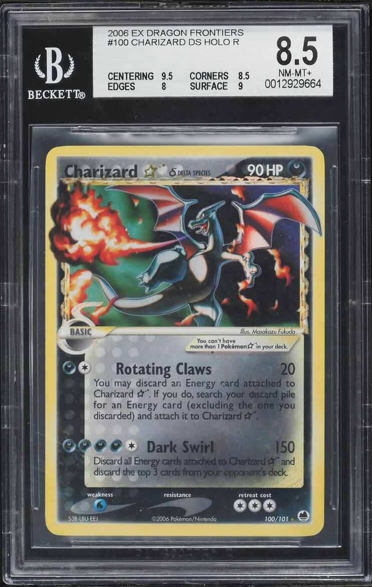 2006 Pokemon EX Dragon Frontiers Holo Charizard Gold Star #100 BGS 8.5 NM-MT+