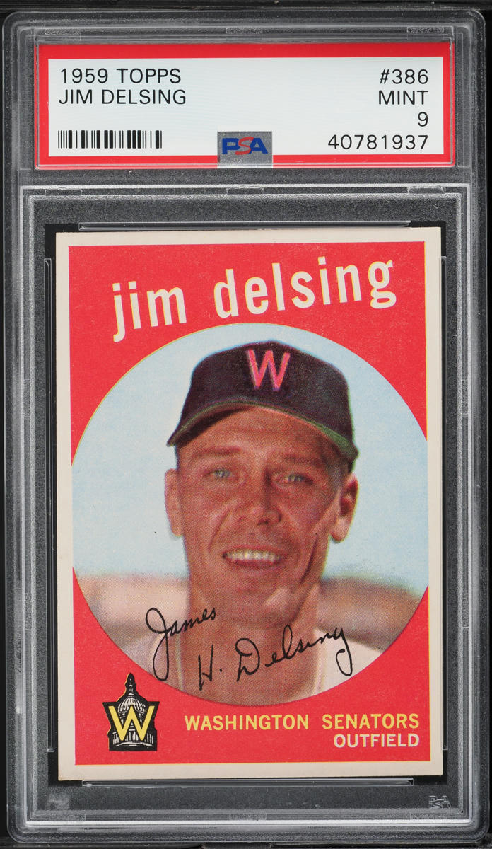 1959 Topps Jim Delsing #386 PSA 9 MINT