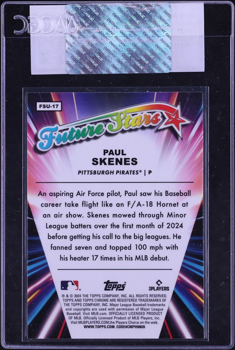 2024 Topps Chrome Update Future Stars Paul Skenes ROOKIE #FSU-17 CGC AUTH