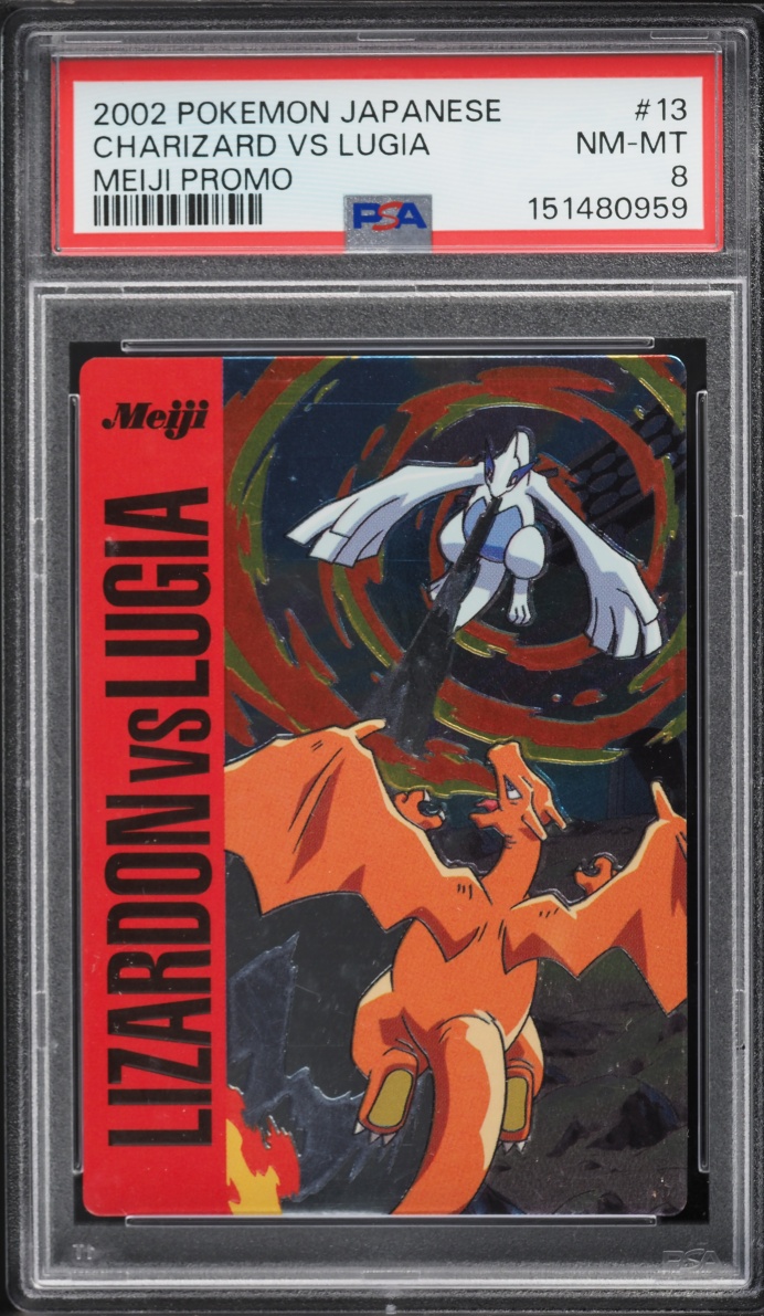 2002 Pokemon Japanese Meiji Promo Charizard Vs Lugia #13 PSA 8 NM-MT