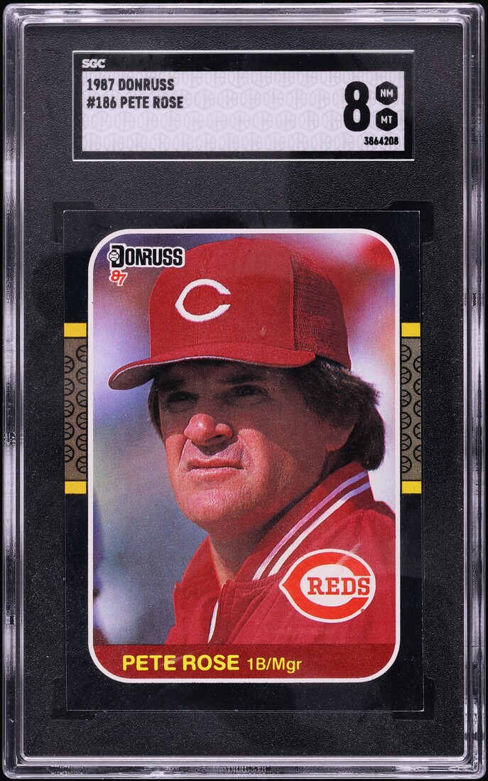 1987 Donruss Pete Rose #186 SGC 8 NM-MT