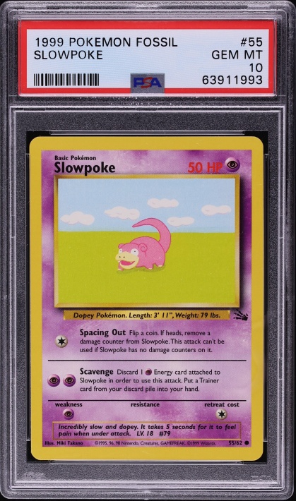 1999 Pokemon Fossil Slowpoke #55 PSA 10 GEM MINT