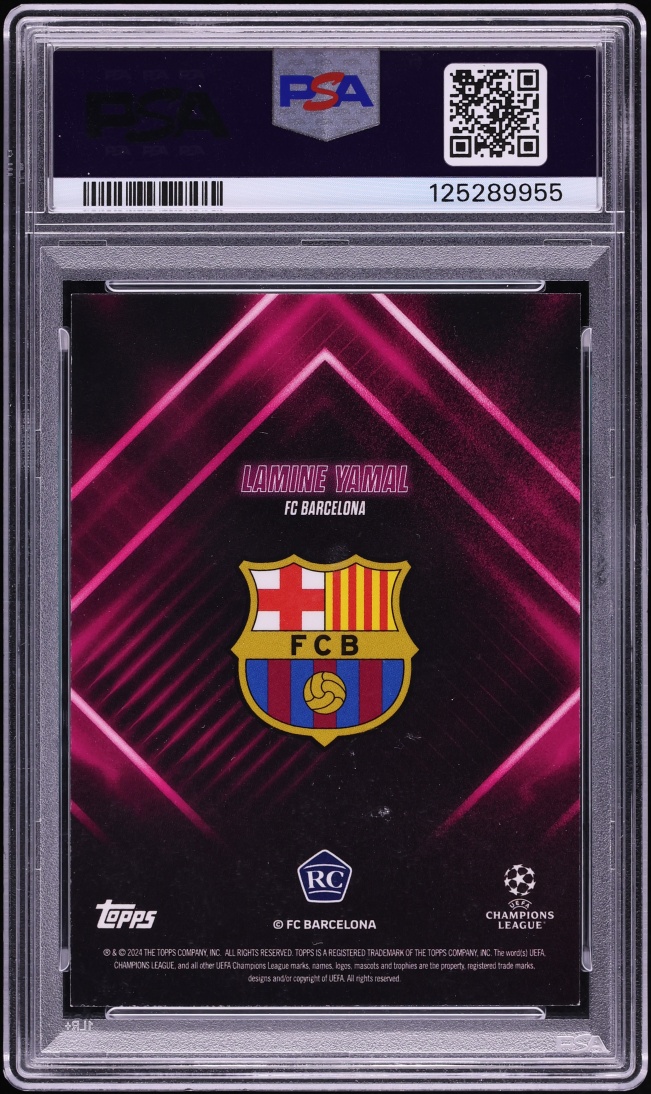 2023 Topps UEFA Club Competitions Showtime Red Lamine Yamal ROOKIE /5 PSA 8 NM-MT - Photo 2
