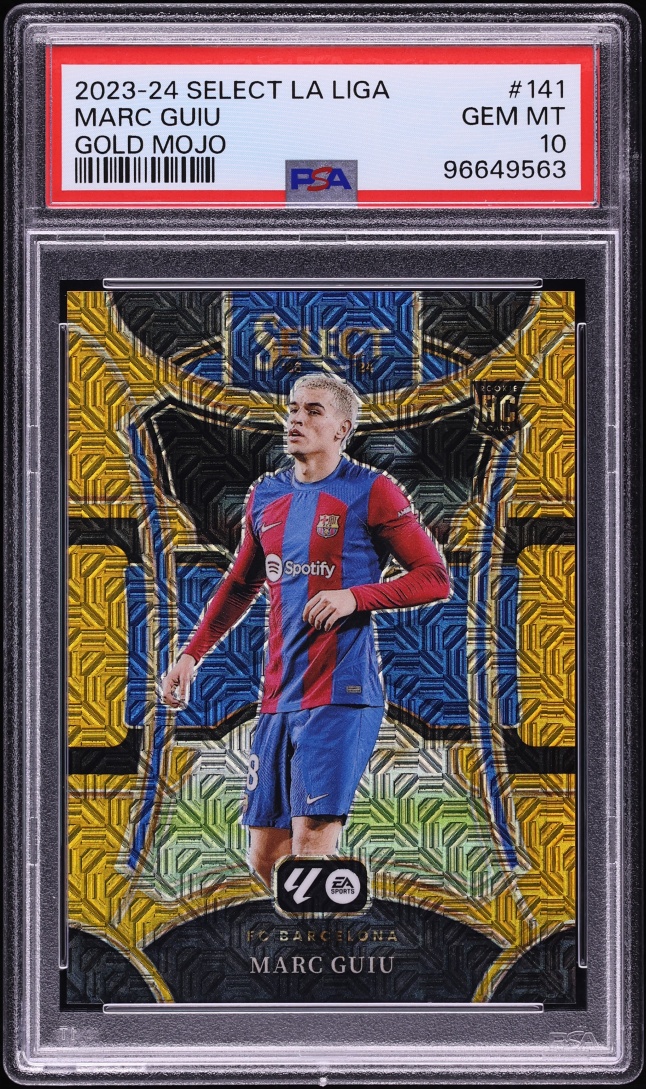 2023 Select La Liga Mezzanine Gold Mojo Marc Guiu ROOKIE /10 #141 PSA 10 GEM MINT - Photo 1