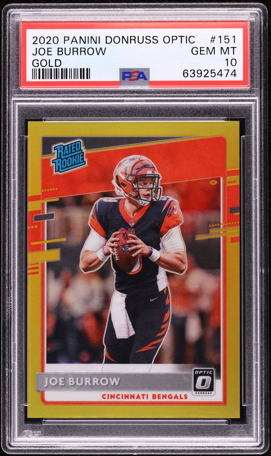 2020 Donruss Optic Gold Joe Burrow ROOKIE /10 #151 PSA 10 GEM MINT