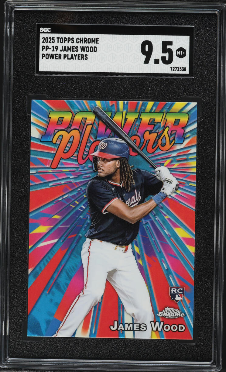 2025 Topps Chrome Power Players James Wood ROOKIE #PP-19 SGC 9.5 MINT+