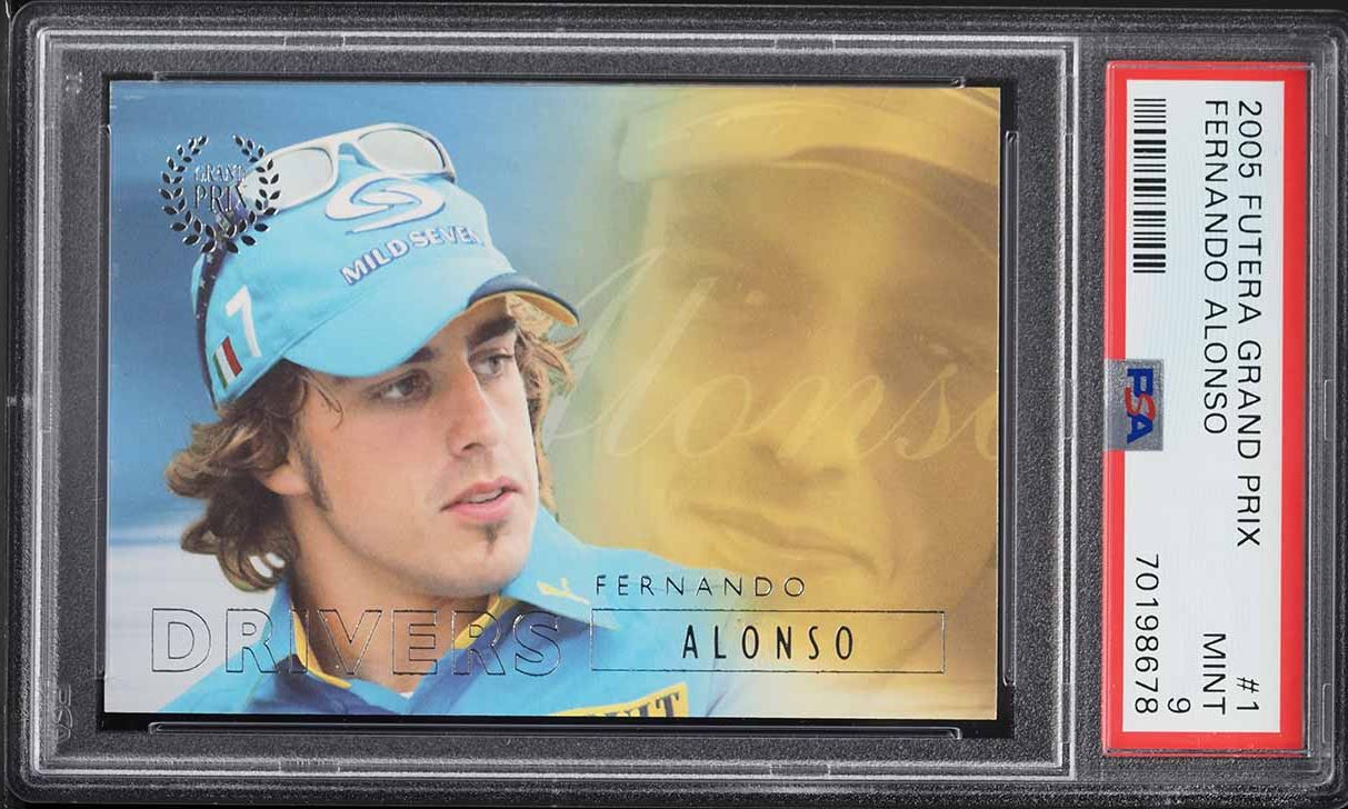 2005 Futera Grand Prix Drivers Fernando Alonso ROOKIE #1 PSA 7