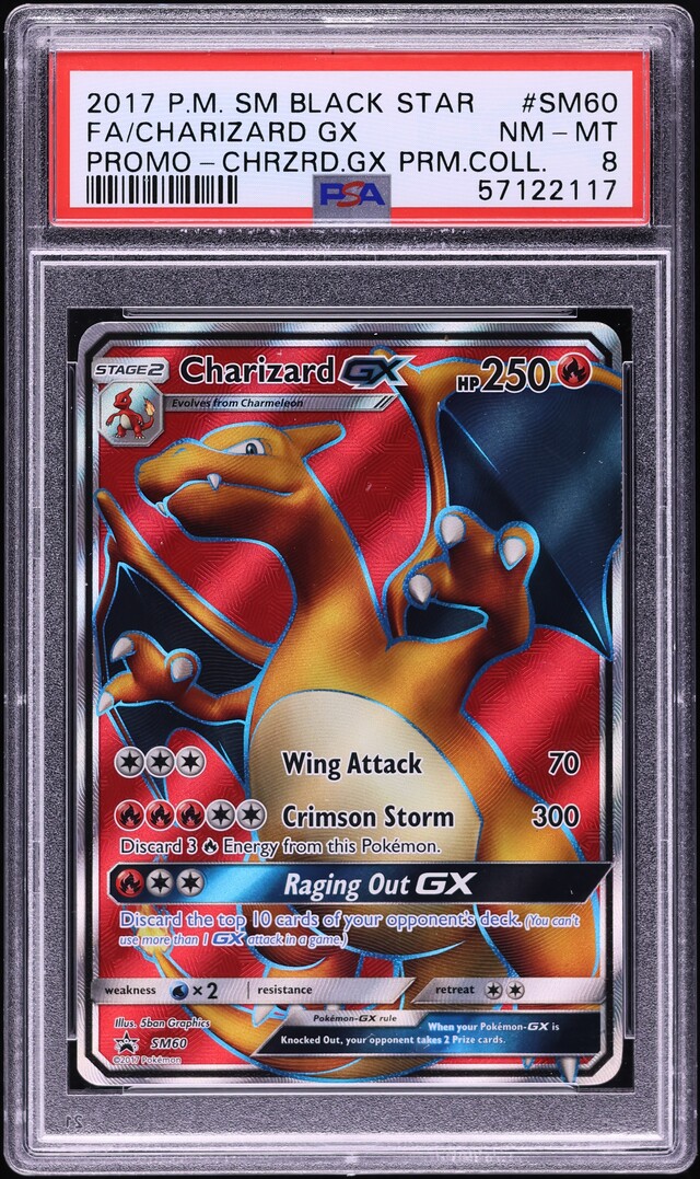 2017 Pokemon Sun & Moon Promo Premium Collection Full Art Charizard GX #SM60 PSA 8 NM-MT