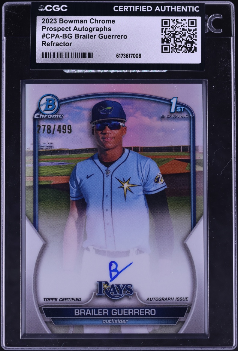 2023 Bowman Chrome Refractor Brailer Guerrero PROSPECT AUTO /499 #CPA-BG CGC AUTH