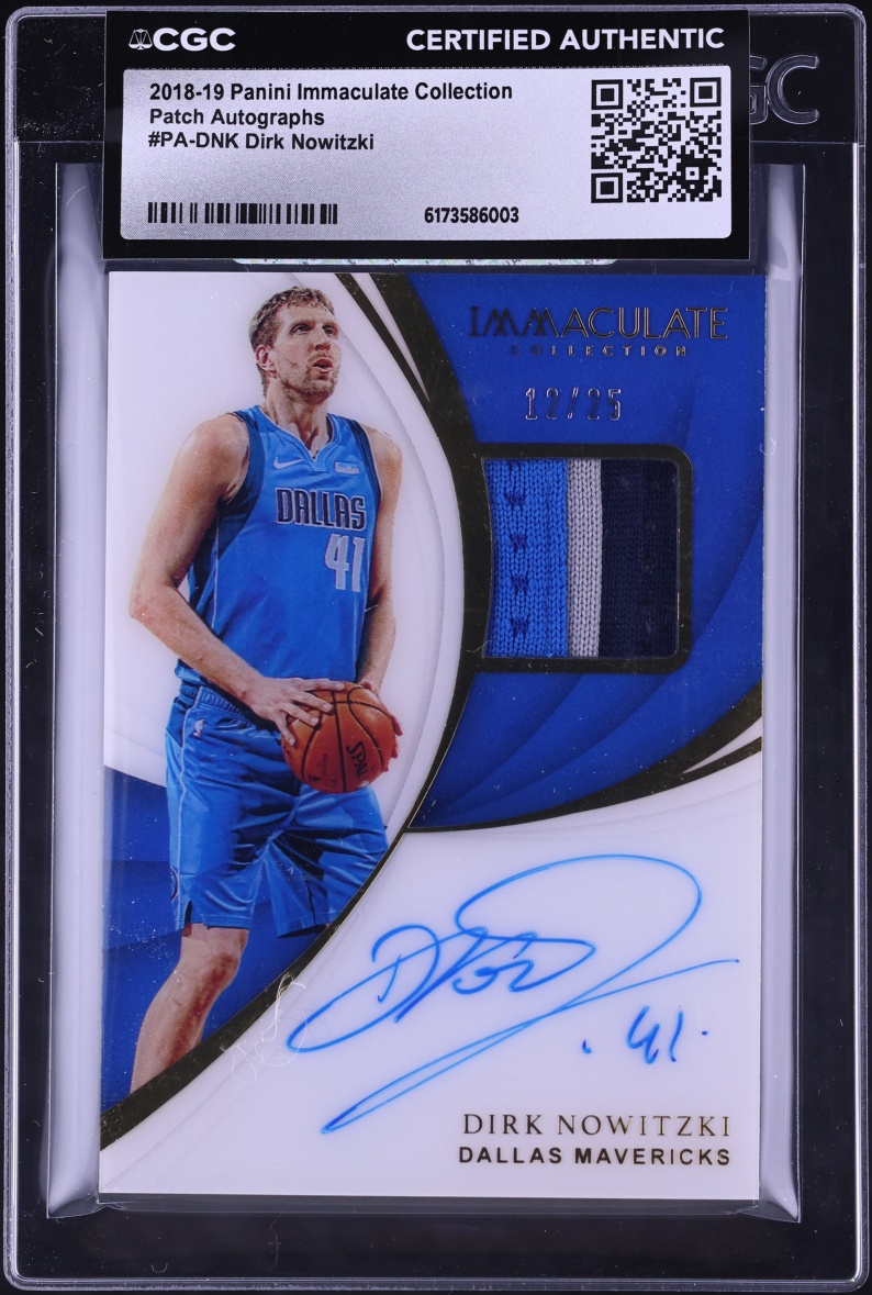 2018 Immaculate Collection Dirk Nowitzki PATCH AUTO /25 #PA-DNK CGC AUTH