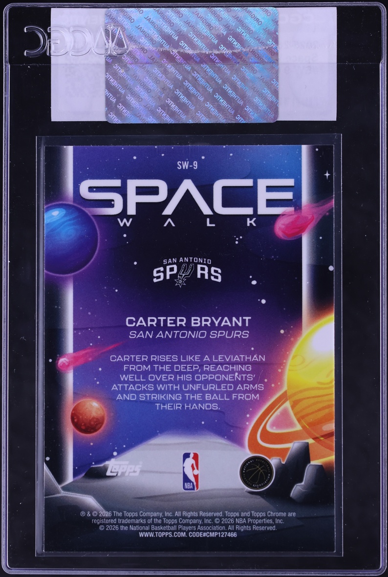 2025 Topps Chrome Cosmic Space Walk Carter Bryant ROOKIE #SW-9 CGC AUTH