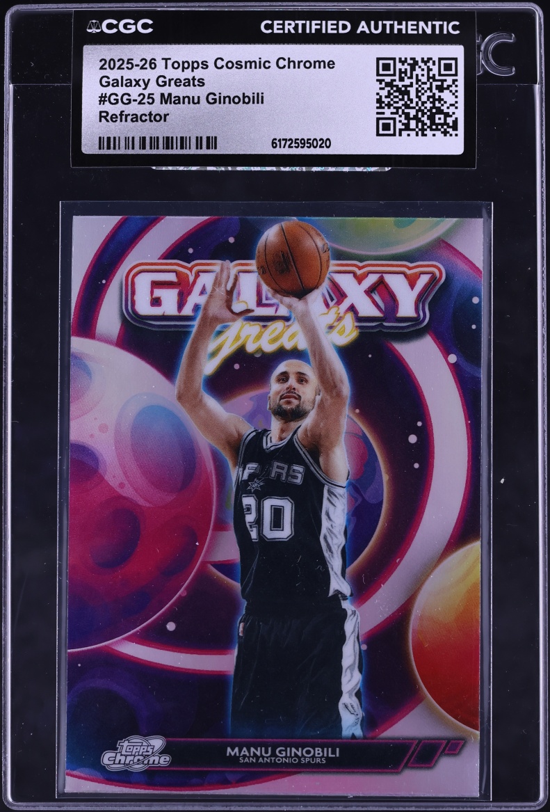 2025 Topps Chrome Cosmic Galaxy Greats Refractor Manu Ginobili #GG-25 CGC AUTH
