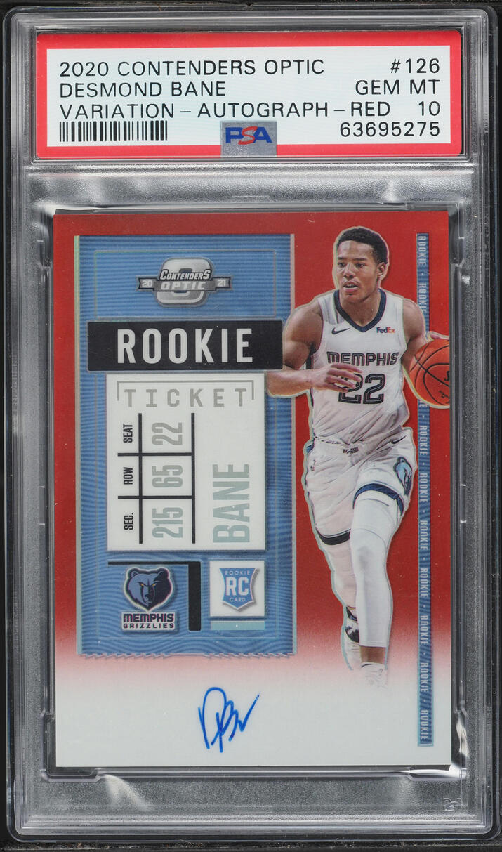 2020 Panini Contenders Optic Variation Red Desmond Bane ROOKIE AUTO /99 #126 PSA 10 GEM MINT - Photo 1