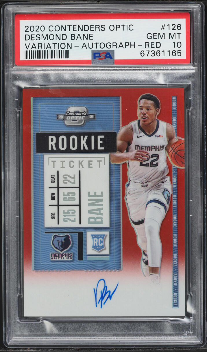 2020 Panini Contenders Optic Variation Red Desmond Bane ROOKIE AUTO /99 #126 PSA 10 GEM MINT - Photo 1