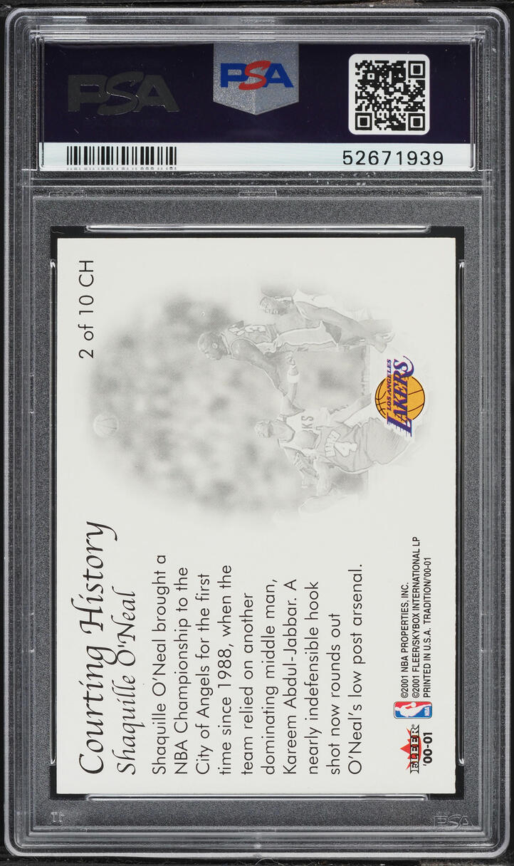 2000 Fleer Courting History Shaquille O'Neal #2 PSA 10 GEM MINT - Photo 2