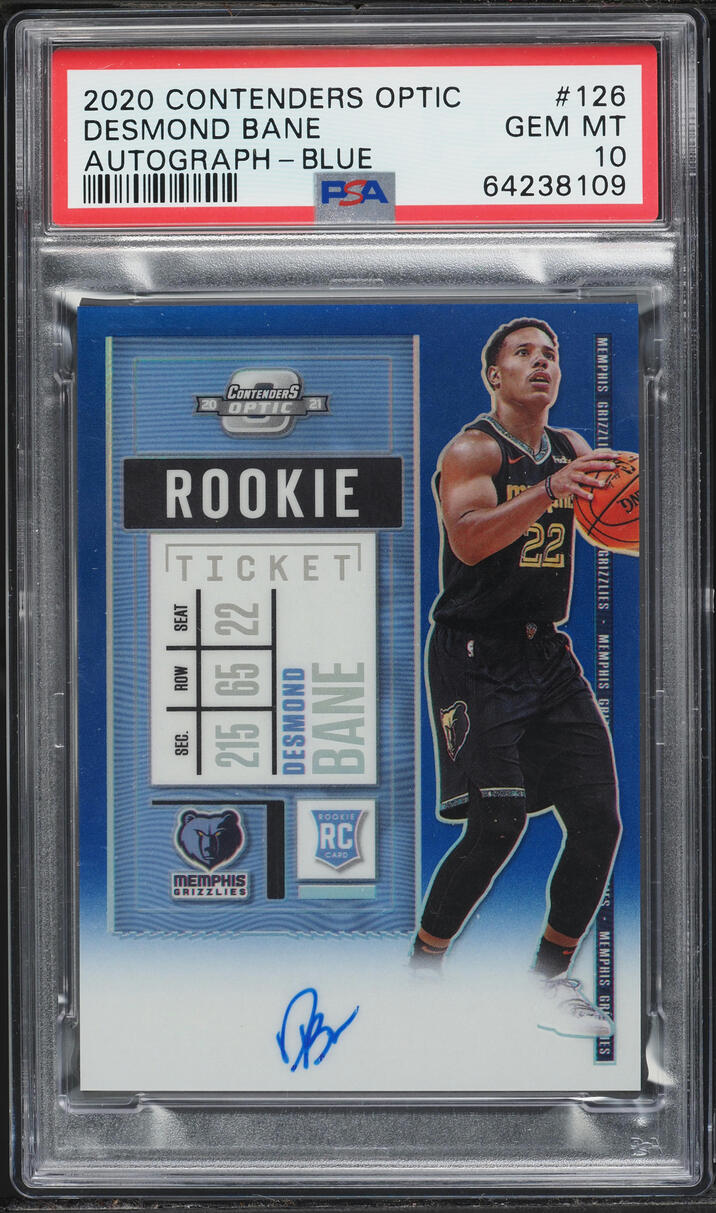 2020 Panini Contenders Optic Blue Desmond Bane ROOKIE AUTO /99 #126 PSA 10 GEM MINT - Photo 1