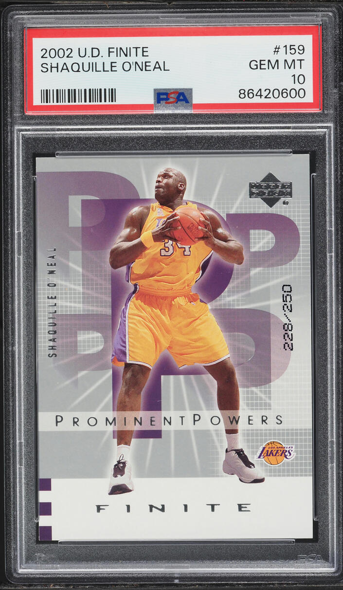2002 Upper Deck Finite Shaquille O'Neal /250 #159 PSA 10 GEM MINT - Photo 1