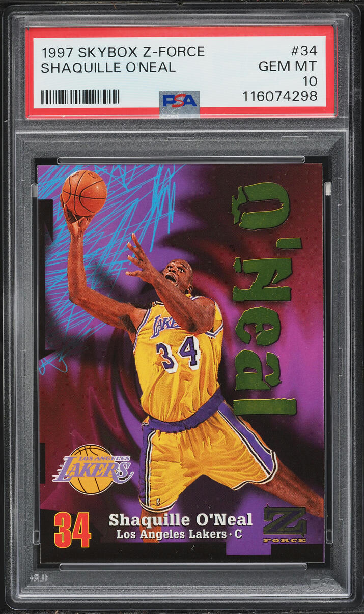 1997 Skybox Z-Force Shaquille O'Neal #34 PSA 10 GEM MINT - Photo 1